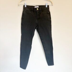 Frame Le High Skinny Jeans in Black Noir Ankle Length size 26